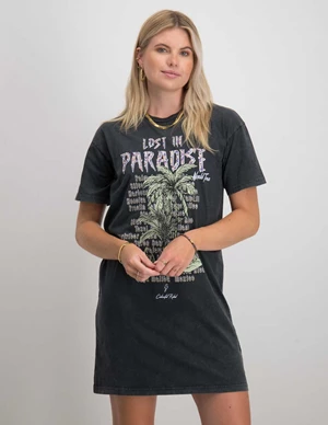 Colourful Rebel Acid Wash Tee Dress Lost in Paradise