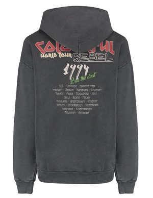 Colourful Rebel Concert acid wash clean hoodie WH116579