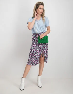 Colourful Rebel Flower midi drawcord skirt Dinah