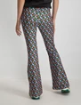 Colourful Rebel Graphic Peached Extra Flare Pants WP115029