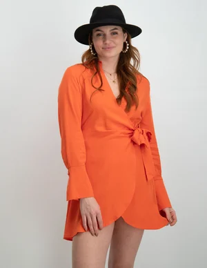 Colourful Rebel Hette uni wrap mini dress WD114726