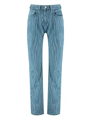 Colourful Rebel Jones zebra mid rise straight leg denim pants WP114051