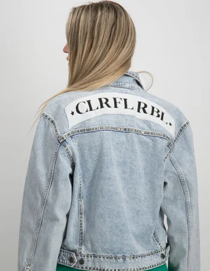 Colourful Rebel Logo studs Denim Jacket Mollie
