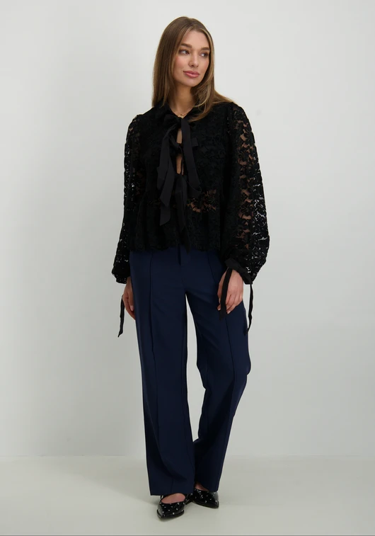 Colourful Rebel Rus straight pants elastic waistband WP116407