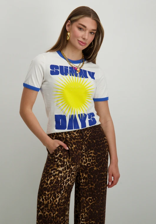 Colourful Rebel Sunny Days Ringer Boxy Tee WT116892