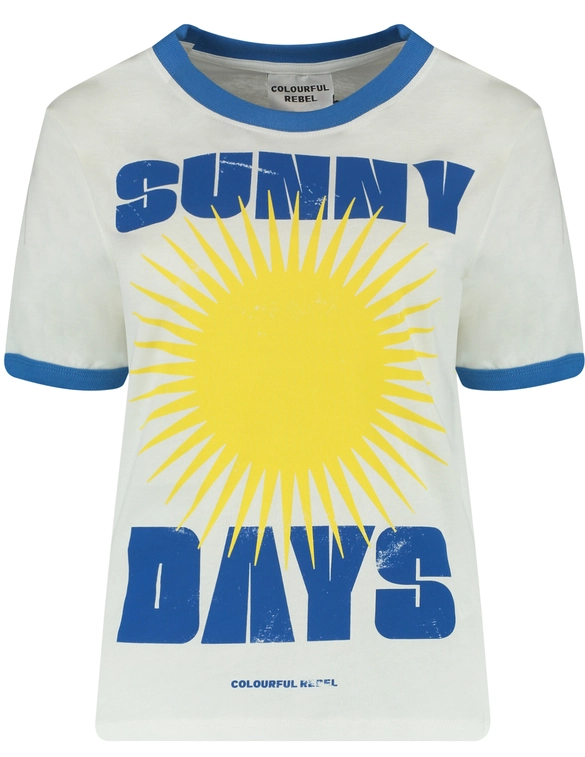 Colourful Rebel Sunny Days Ringer Boxy Tee WT116892