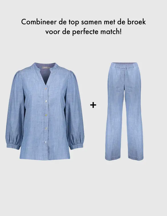 Geisha Blouse Chambray 53164-70