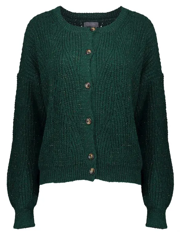 Geisha Cardigan ajour round neck lurex 34843-70