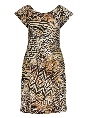 Geisha Dress elastic shoulder jersey AOP 57363-60 MAY
