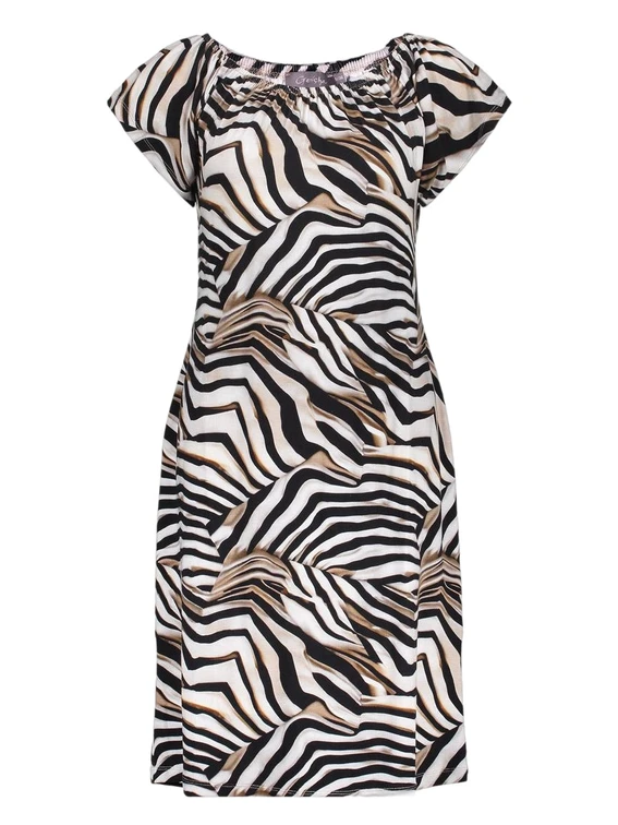 Geisha Dress elastic shoulder jersey AOP 57363-60 MAY