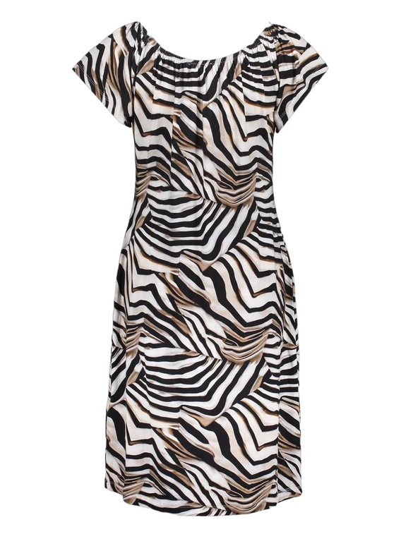 Geisha Dress elastic shoulder jersey AOP 57363-60 MAY
