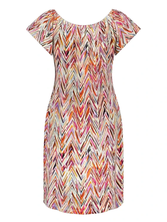Geisha Dress elastic shoulder jersey AOP 57363-60 MAY