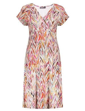 Geisha Dress v-neck short AOP 57366-60 JUNE