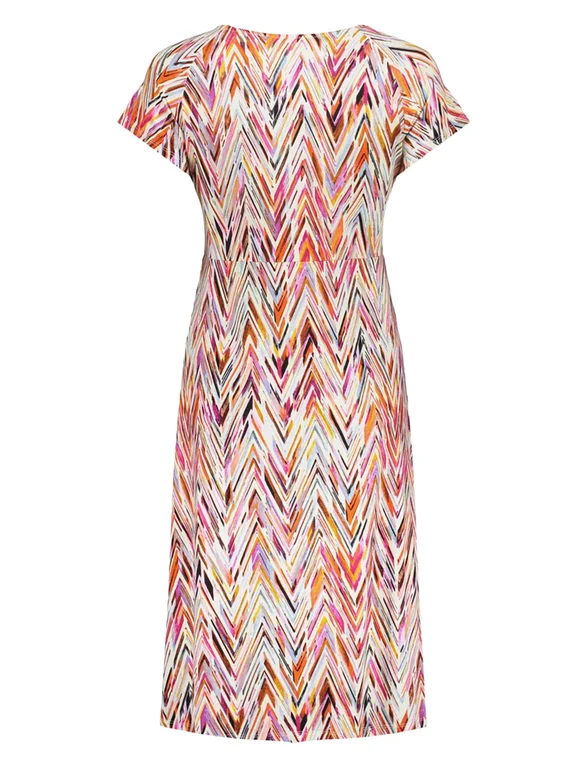 Geisha Dress v-neck short AOP 57366-60 JUNE