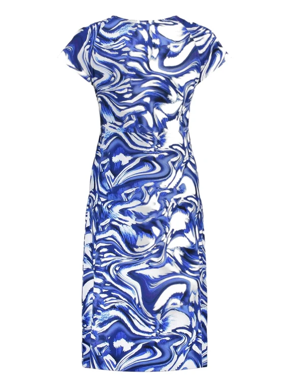 Geisha Dress v-neck short AOP 57366-60 JUNE