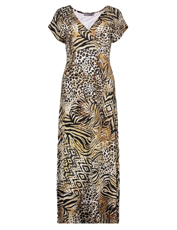 Geisha Dress v-neck sleeveless AOP 57364-60 JANE