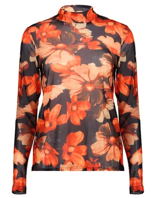 Geisha Mesh top big flower 32842-14