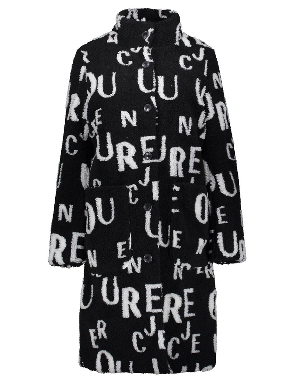 Geisha Padded coat with letters 48590-16