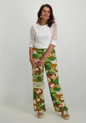 Geisha Pant AOP satin 41382-70