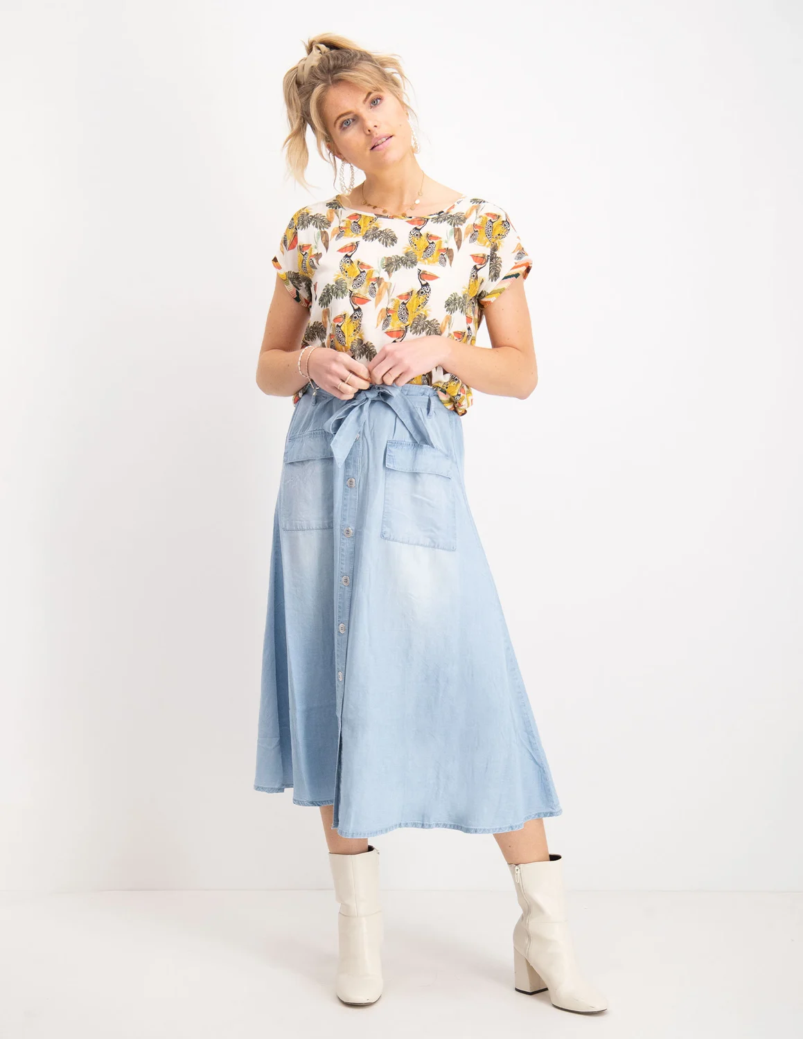 geisha skirt blue denim