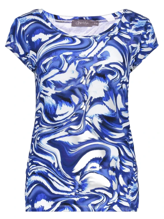 Geisha T-shirt round neck jersey AOP 52446-60 KATE