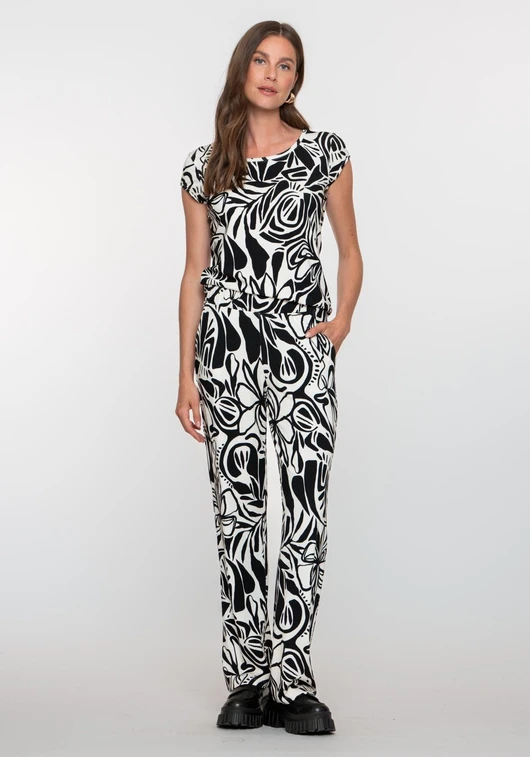 Geisha T-shirt round neck jersey AOP 52446-60 KATE