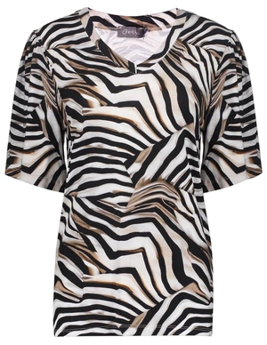 Geisha T-shirt v-neck jersey AOP 52445-60 JAZZ