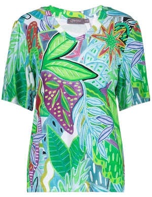 Geisha T-shirt v-neck jersey AOP 52445-60 JAZZ