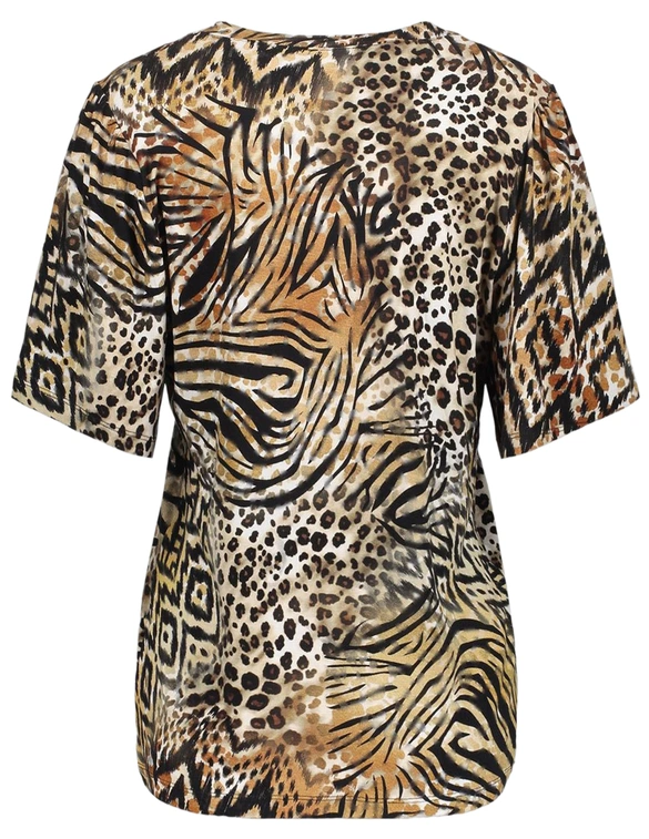 Geisha T-shirt v-neck jersey AOP 52445-60 JAZZ