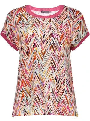 Geisha T-shirt with rib jersey AOP 52447-60 SARAH