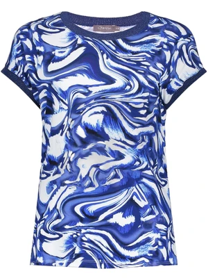Geisha T-shirt with rib jersey AOP 52447-60 SARAH