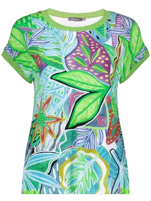 Geisha T-shirt with rib jersey AOP 52447-60 SARAH