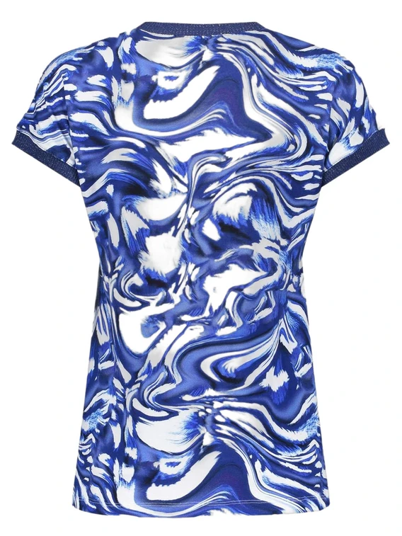 Geisha T-shirt with rib jersey AOP 52447-60 SARAH