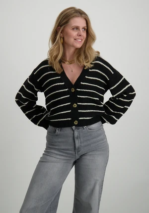 Jacqueline de Yong JDYELLEN L/S V-NECK STRIPE CARDIGAN 15328338