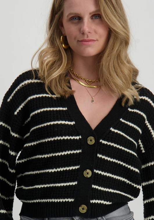 Jacqueline de Yong JDYELLEN L/S V-NECK STRIPE CARDIGAN 15328338