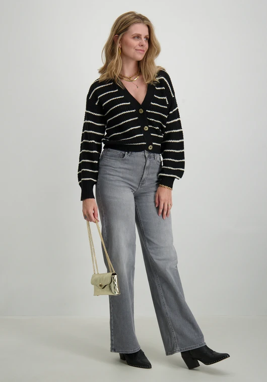 Jacqueline de Yong JDYELLEN L/S V-NECK STRIPE CARDIGAN 15328338