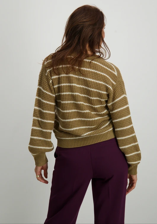 Jacqueline de Yong JDYELLEN L/S V-NECK STRIPE CARDIGAN 15328338