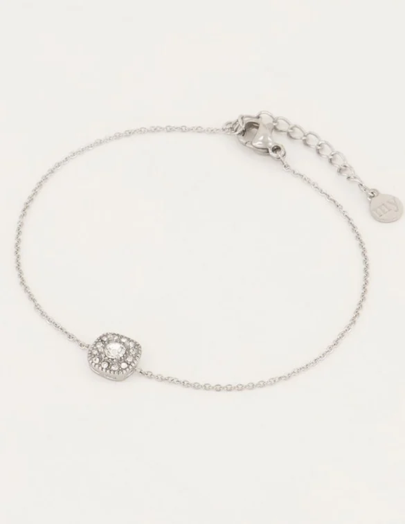My Jewellery Armbandje Vierkant Strass MJ04798