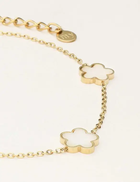 My Jewellery Bracelet 3 flowers pearl MJ10058
