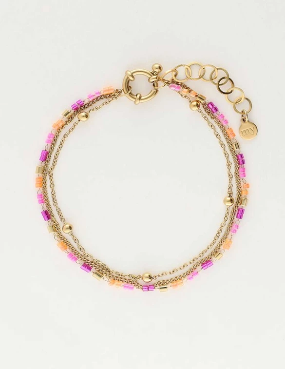 My Jewellery Bracelet 3 layers pink orange MJ10268