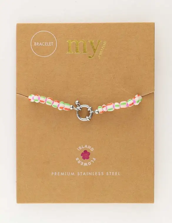 My Jewellery bracelet beads with lock green MJ10813