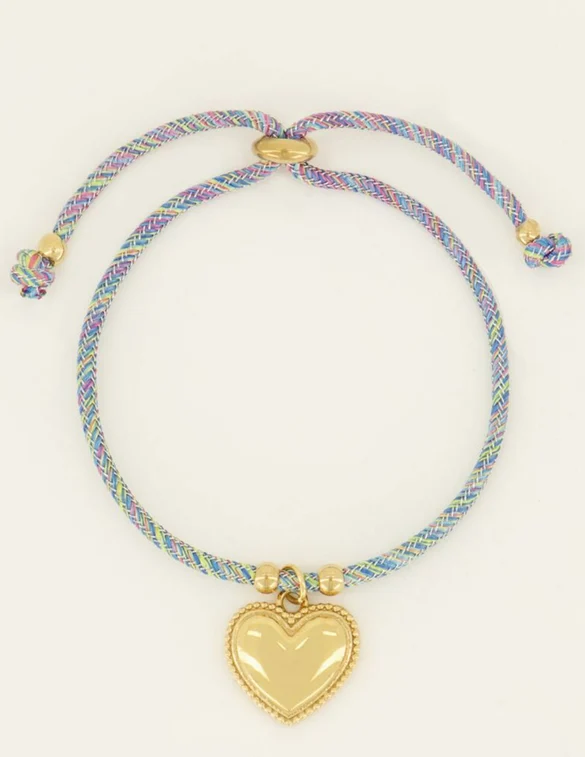 My Jewellery Bracelet Braided with heart charm MJ07899