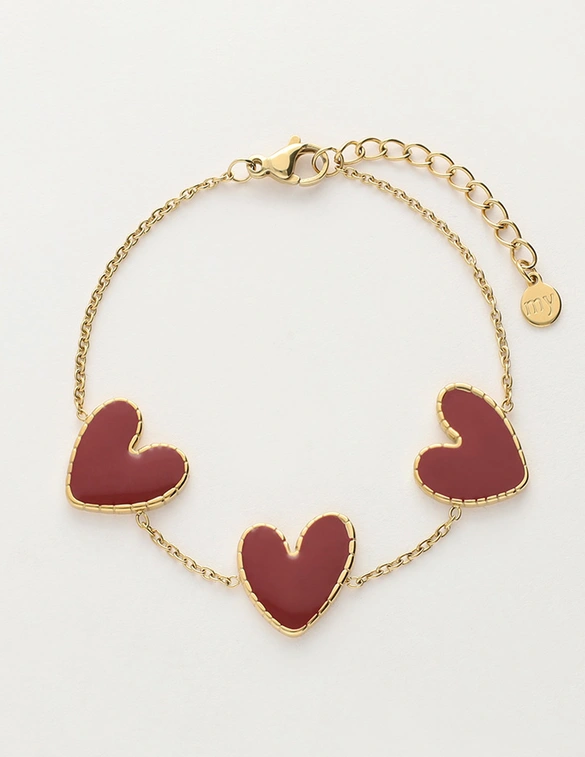 My Jewellery Bracelet burgundy hearts MJ12614