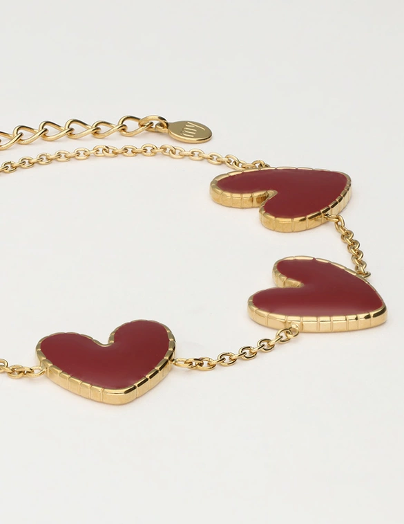 My Jewellery Bracelet burgundy hearts MJ12614