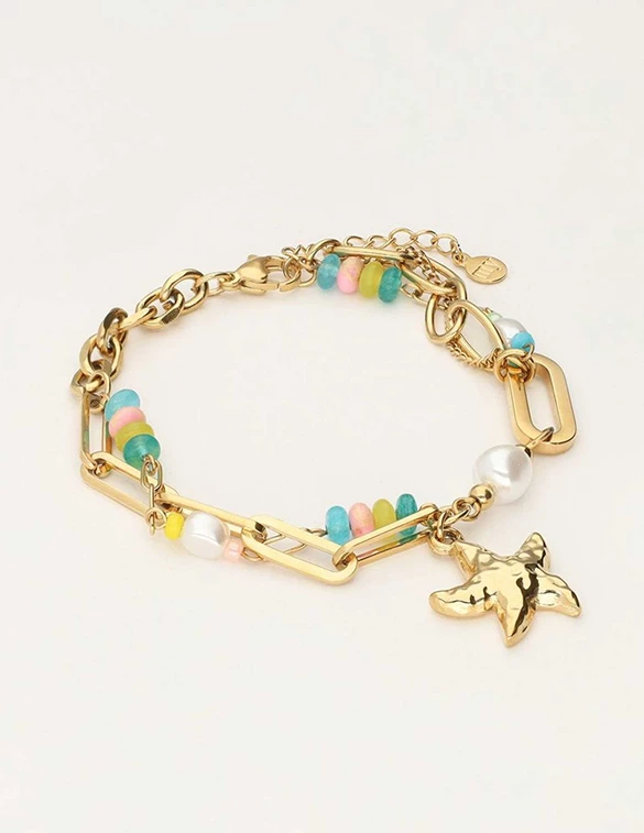 My Jewellery Bracelet chain beads & starfish MJ09682