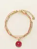 My Jewellery Bracelet chain cord charm pink MJ09451