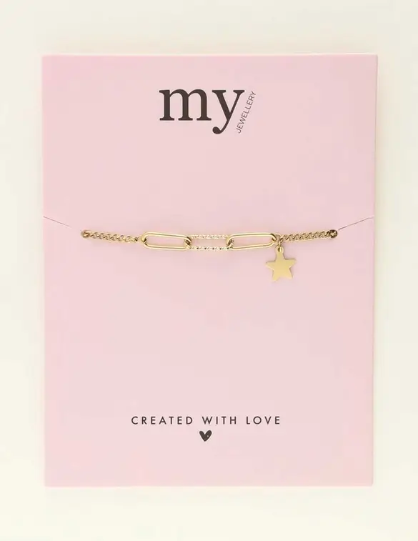 My Jewellery Bracelet chain star coin MJ09361