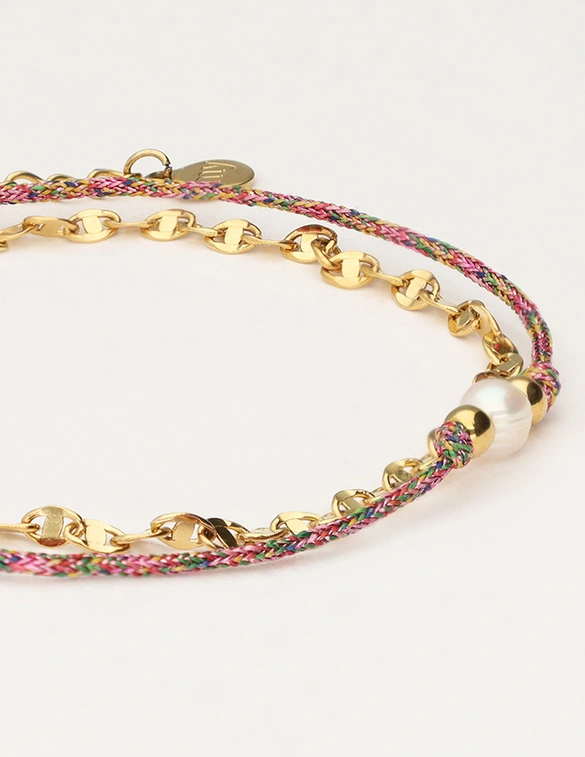 My Jewellery Bracelet cord pearl dubble MJ11628