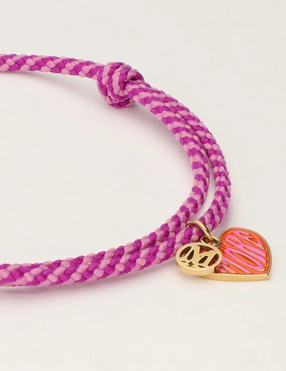 My Jewellery Bracelet cord purple heart MJ10203