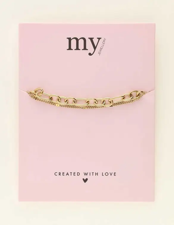 My Jewellery Bracelet double chain lock MJ09413